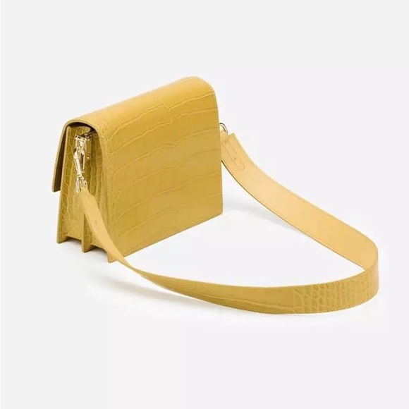 JW PEI MINI FLAP CROSSBODY —Mustard Croc - Picture 3 of 8